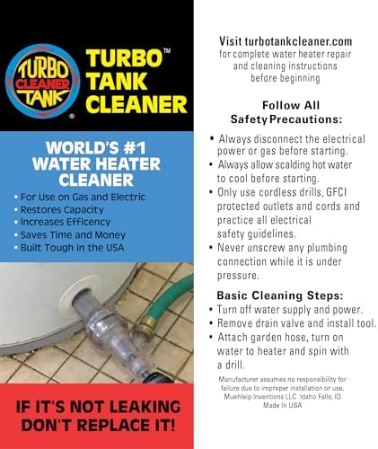 Remove Hard Water Sediment Extend Tank Life - Turbo Tank Cleaner for Gas Electric Water Heaters