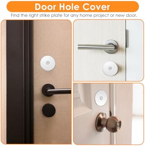 TucnoeuSturdy Door Hole Cover Plate Black 2-58 Diameter