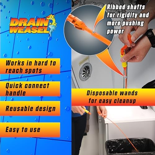 FlexiSnake Pro Drain Weasel Sink Snake Hair Clog Remover Tool