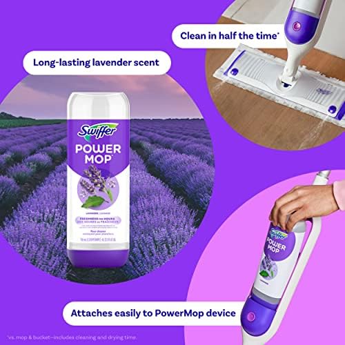 Swiffer PowerMop Floor Cleaner Refill Pack 5 Pads 1 Lavender Solution