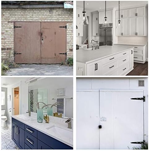 10-Piece Barn Shed Gate Hinges Heavy Duty Black T-Shaped for Outdoor Doors