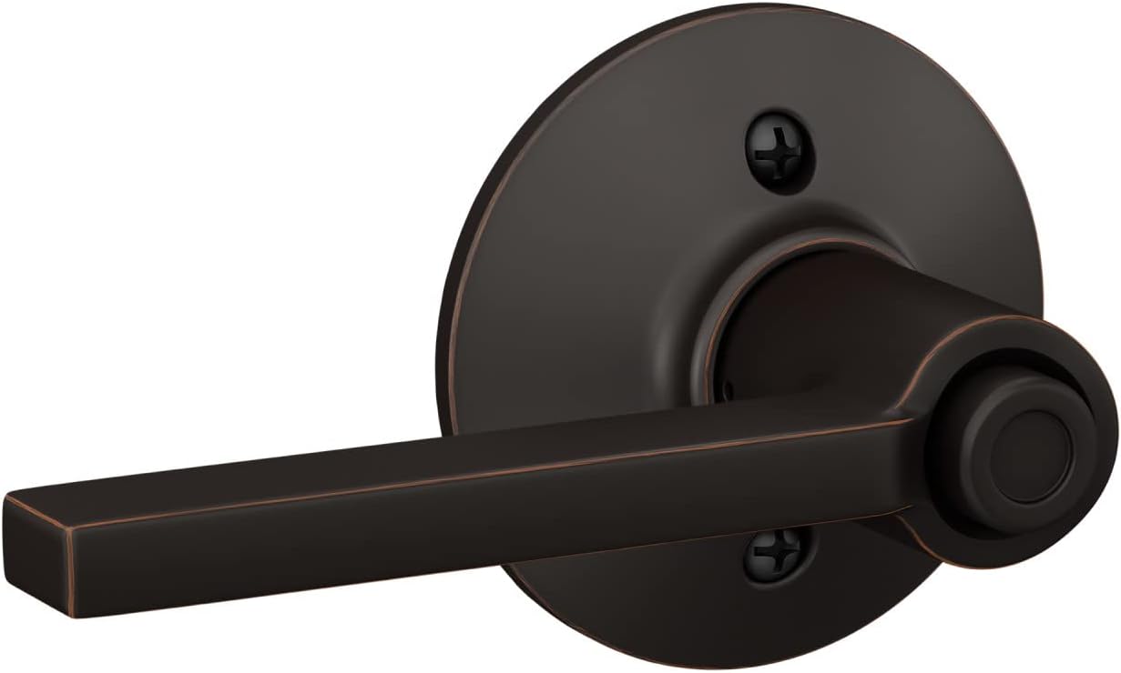 Schlag F40 LAT 716 Latitude Door Lever Aged Bronze - Secure Bed Bath Privacy Lock