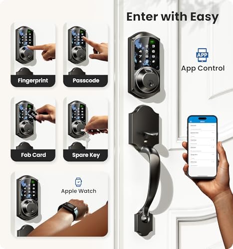 Fingerprint Front Door Smart Lock Set with Keyless Entry Deadbolt