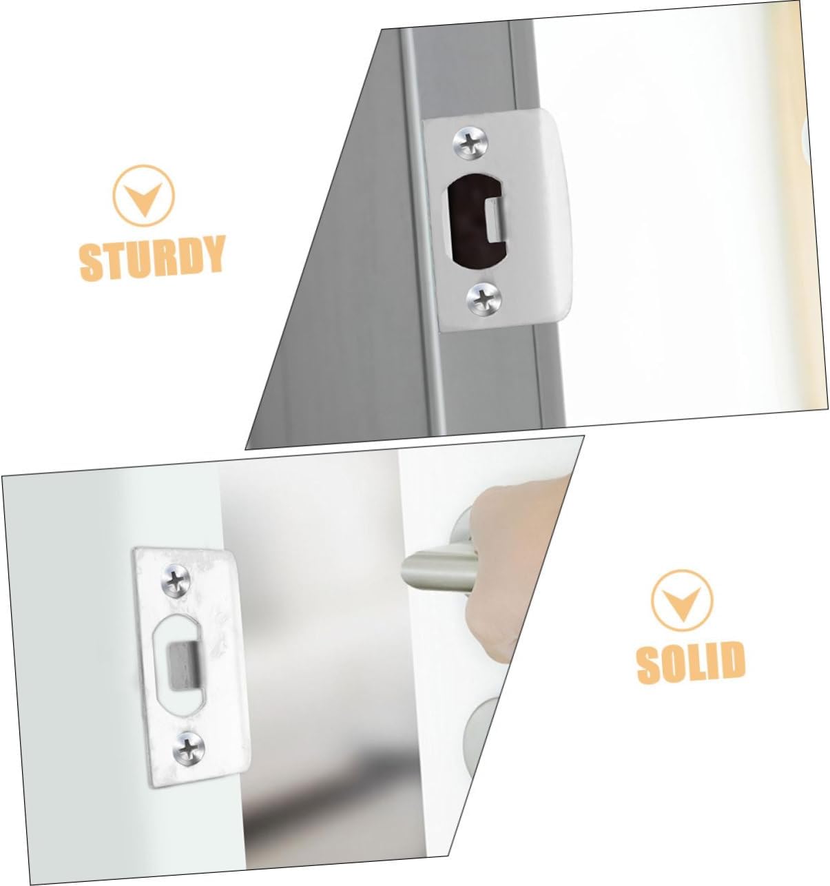 Outanaya 6Pcs Set Door Strike Plate for Garage Door Enhancing Door Security