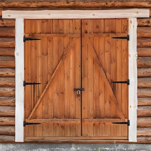 10-Piece Barn Shed Gate Hinges Heavy Duty Black T-Shaped for Outdoor Doors