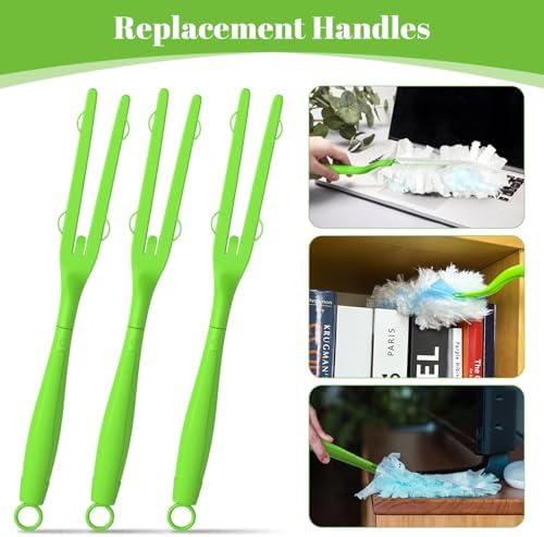 10pc Extendable Duster Mop Handles - Swiffer Compatible Durable Green