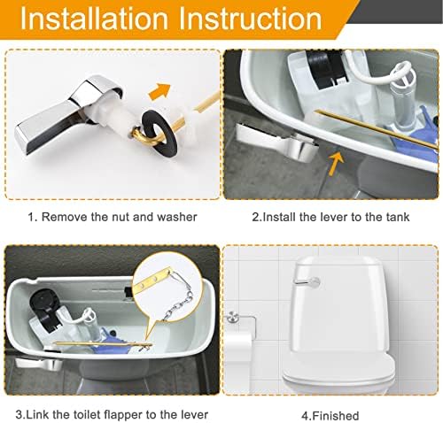 Experience Effortless Flush with Hibbent Universal Metal Front Mount Toilet Handle