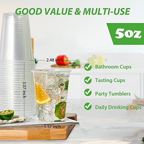 Lilymicky 500 Pack 5 oz Clear Plastic Cups