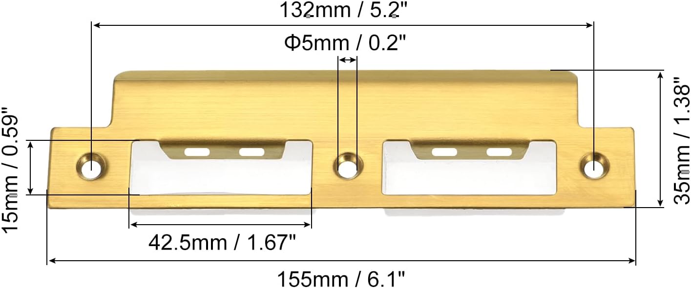 Sturdy Metal Door Strike Plate for Your Door in Gold to Keep Your Home Safe and Sound