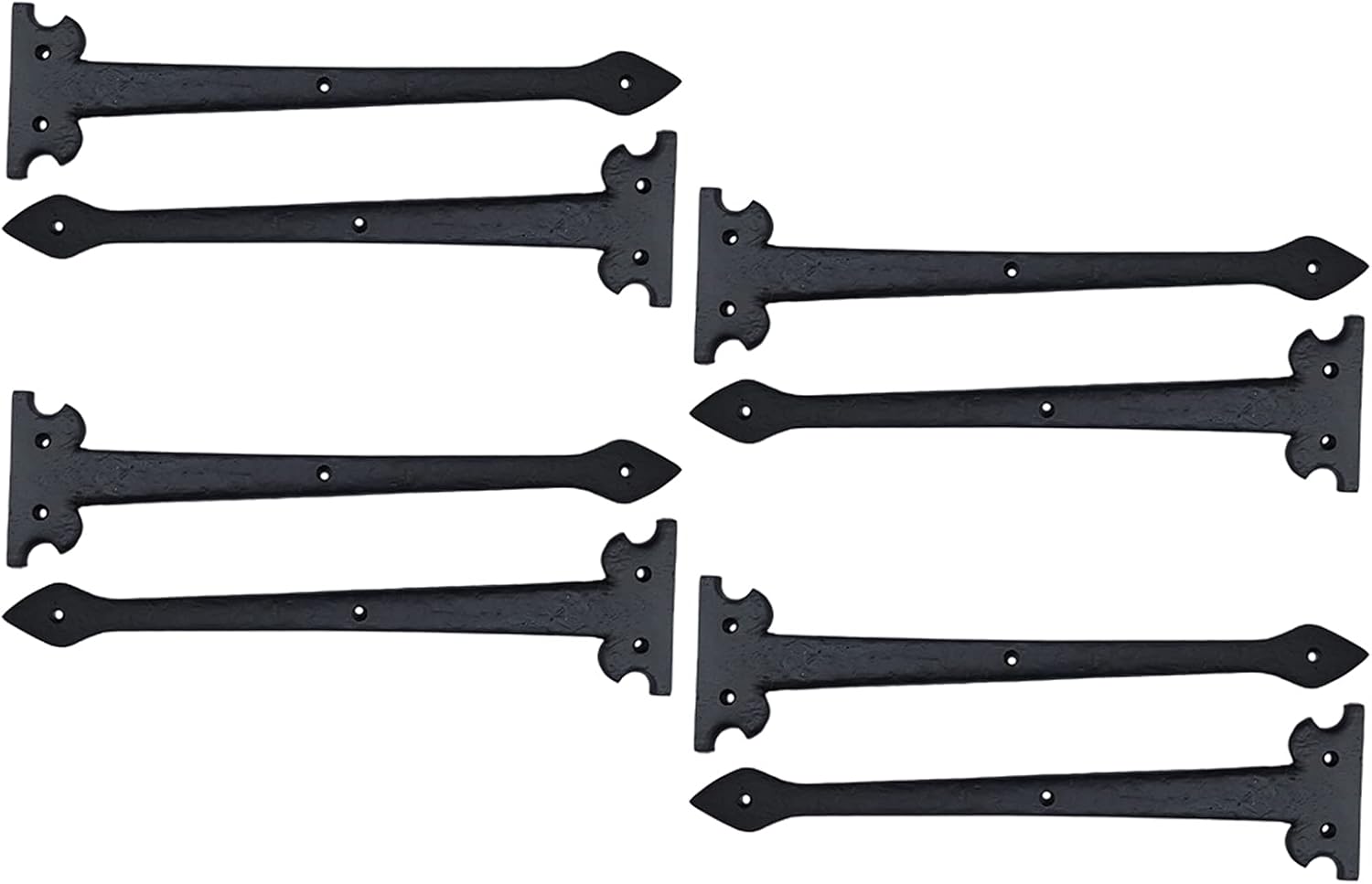 Adonai Hardware 1390 Heavy Duty Aluminum Hinge 8-Pack Matte Black for Vintage Barn Doors More