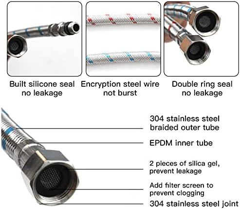 Perfect Choice Flexible Stainless Steel Bathroom Faucet Connector