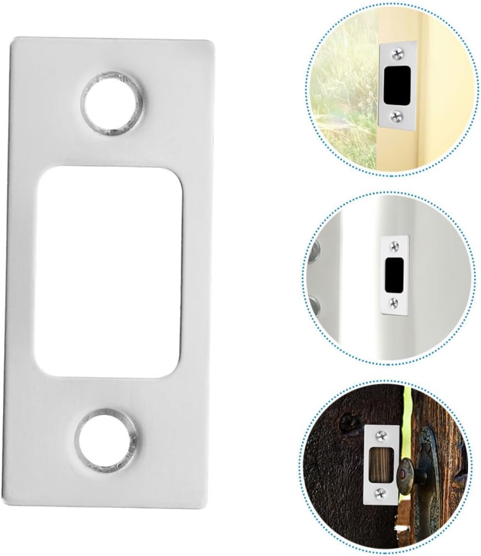 DOITOOL 4pc Stainless Steel Deadbolt Strike Plates Durable Door Backplates for Interior Exterior Doors Secure Lock Cover