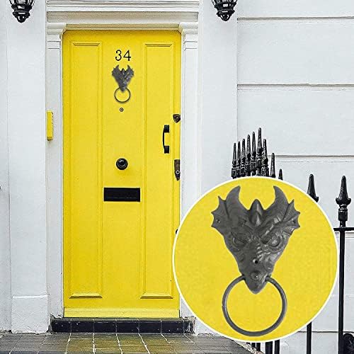 Vintage Dragon Head Door Knocker Cast Iron