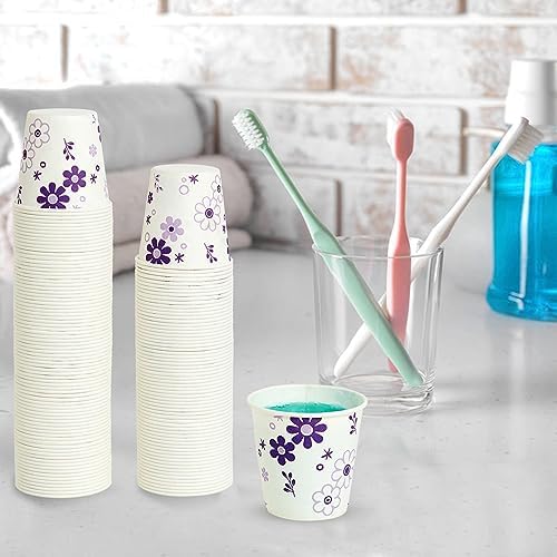 300-Pack 3oz Disposable Bathroom Cups Floral Design Perfect for Parties Birthdays and Travel