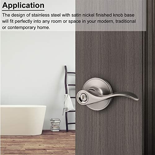 Knobonly Privacy Door Lever Handles 2-Pack RightLeft Handed Satin Nickel Finish