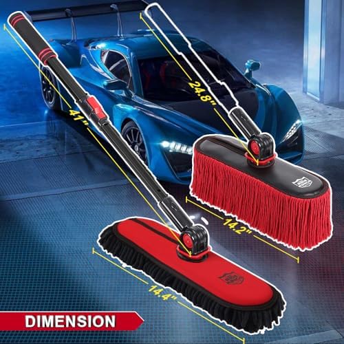 RIDE KINGS 2In1 Car Wash Brush Mop with Storage Bag
