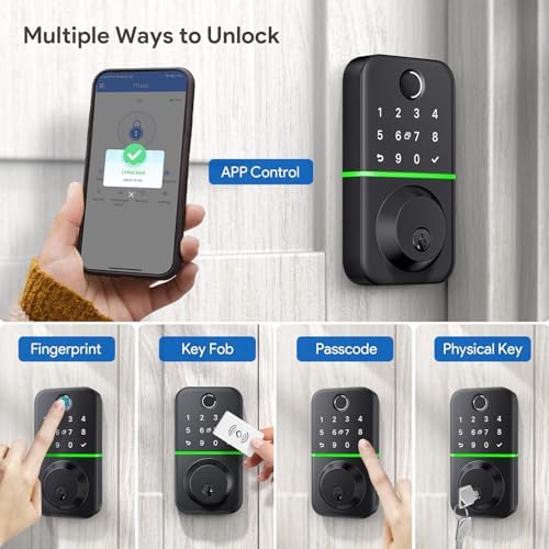 KUCACCI Smart Door Lock Keypad Remote Entry Multiple Methods