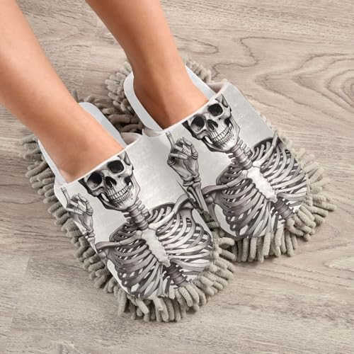 RunningBear White Skeleton White Replacement Mop Slippers