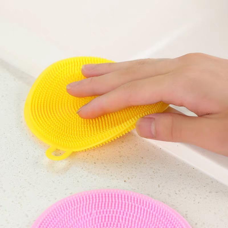 Borsicge 12-Pack Silicone Dish Scrubber BPA-Free Reusable Kitchen Essential for Tough Cleaning Jobs