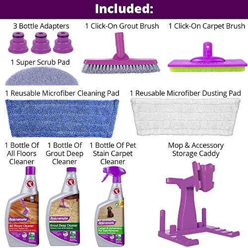 Rejuvenate Click N Clean - All-in-One Multi-Surface Spray Mop System Bundle with Storage Caddy