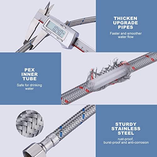 Sturdy Stainless Steel Faucet Hose for Kitchen Bathroom Sink Connections