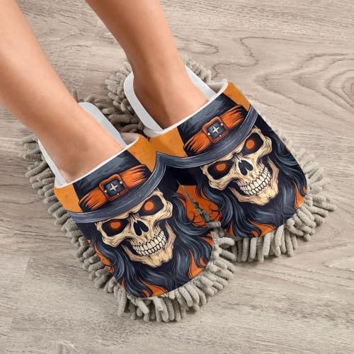 White Cowboy Skull Mop Slippers Perfect for Your Kitchen Floor
