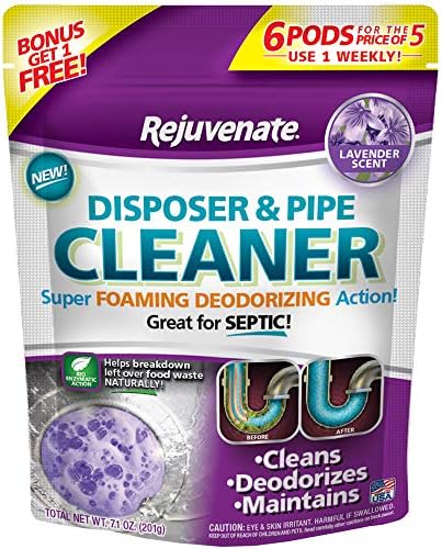 Rejuvenate Garbage Disposal Drain Cleaner Powerful Foaming Action 6 Pack Lavender Scent