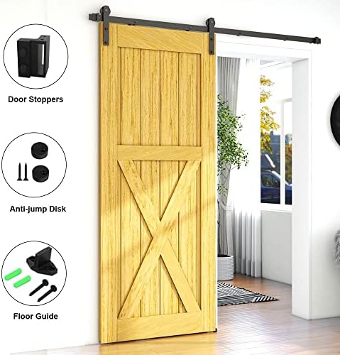6FT Sliding Barn Door Hardware Kit Cost-Effective Easy to Set Up