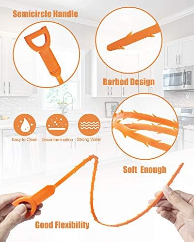 7pcs 25in 24in Drain Clog Remover Tools hair cleaner