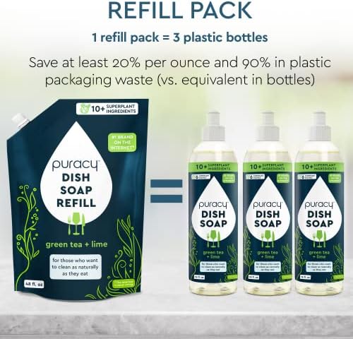 Puracy Natural Dish Soap - Green Tea Lime