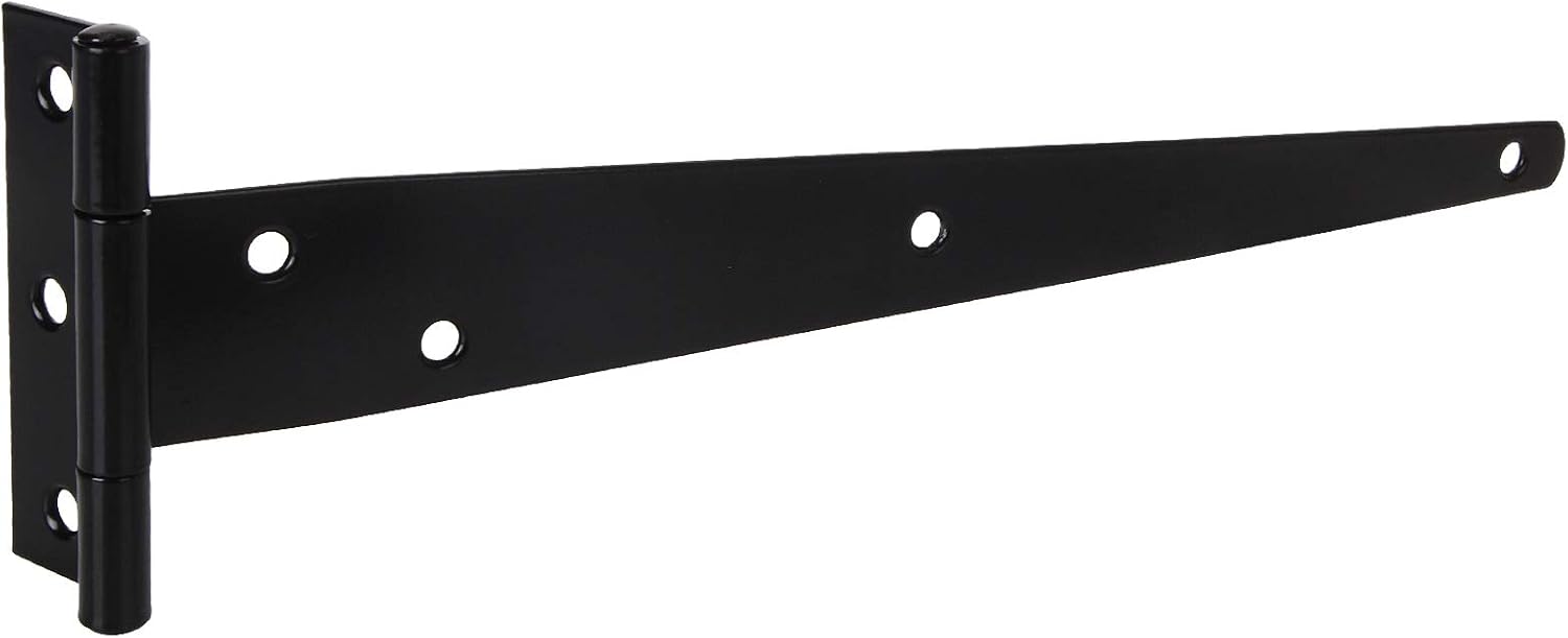 10-Piece Barn Shed Gate Hinges Heavy Duty Black T-Shaped for Outdoor Doors