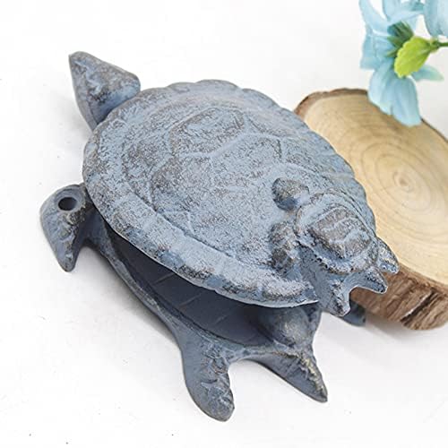 Vintage Farmhouse Door Knocker Rustic Cast Iron Tortoise-Shaped Doorbell for Front Door Gate Pull Use