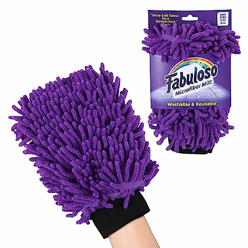 Microfiber Cleaning Mitt Purple One-Size Fits All