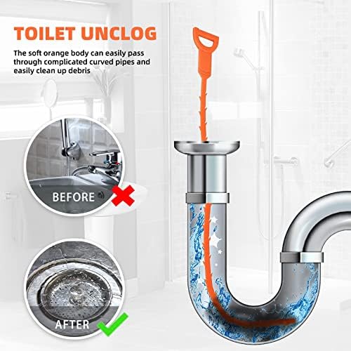 3-Piece Set of 25-Inch Hair Snake Drain Clog Remover