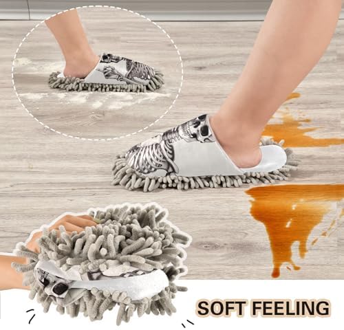 RunningBear White Skeleton White Replacement Mop Slippers