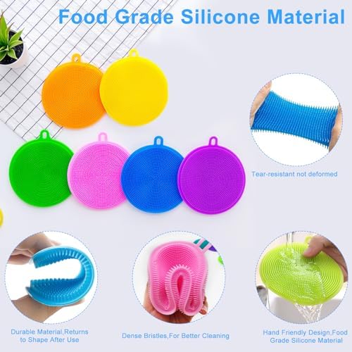 MISSJOJIAY silicone dish scrubber reusable kitchen tools for fasting cleaning
