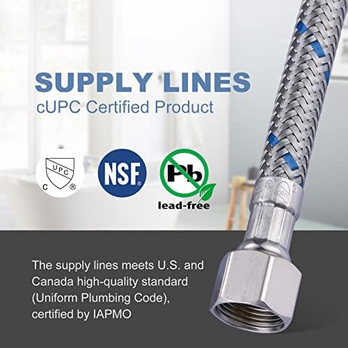 Sturdy Stainless Steel Faucet Hose for Kitchen Bathroom Sink Connections