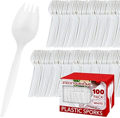 Ultimate Gift for Kids Hosts and more Premium 100-Count Disposable Spork Set