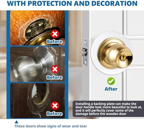 Double-Sided Stainless Steel Door Knob Plates - Durable and Easy to Install