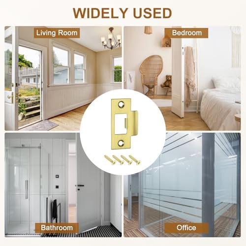 Replace Your Door Latch with Our 3-Piece Stainless Steel Strike Plate for a Safer and Stronger Home