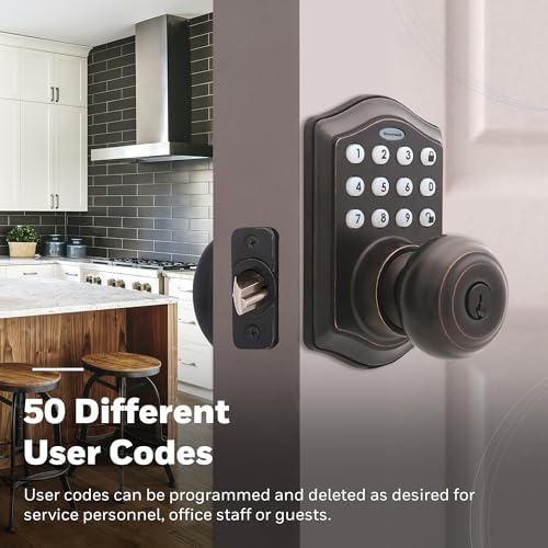 Honeywell Smart Keypad Door Lock with 50 Codes Oil Rubbed Bronze 65x88x9 in