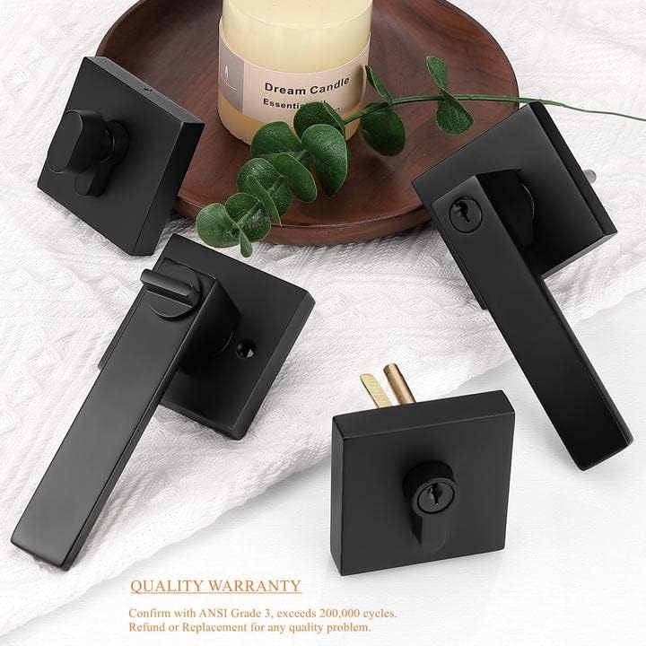 Probrico 4-Piece Door Entry Keypad Combo with Keys Heavy Duty with Adjustable Latches for Front Back Doors