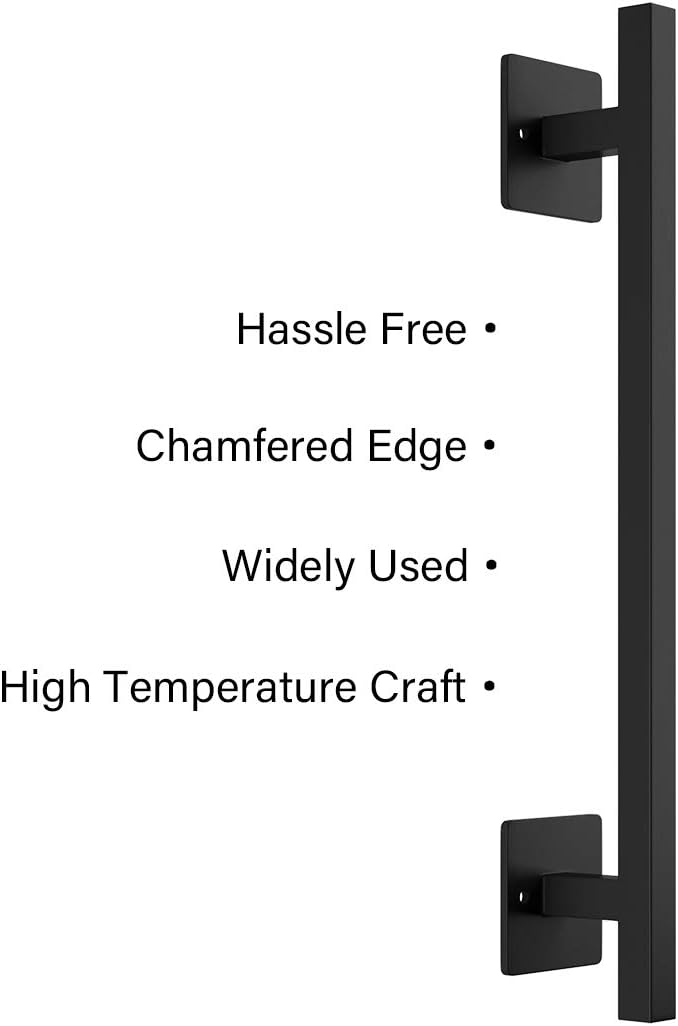 Sturdy Heavy Duty Barn Door Handle Antique Rustic Black Flush Square Base Pull