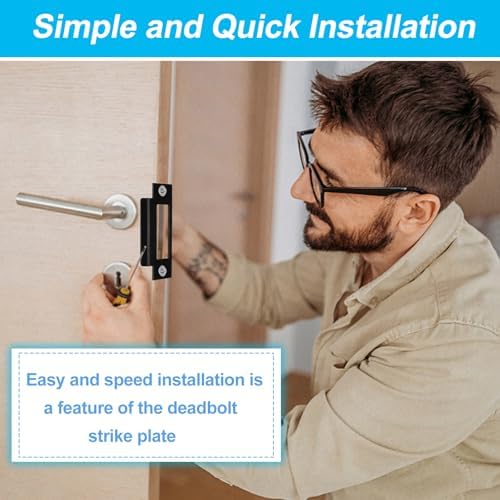 Haiabei 6Pcs 4-78 Universal Door Strike Plate Replacement for Wood and Metal Door Frames