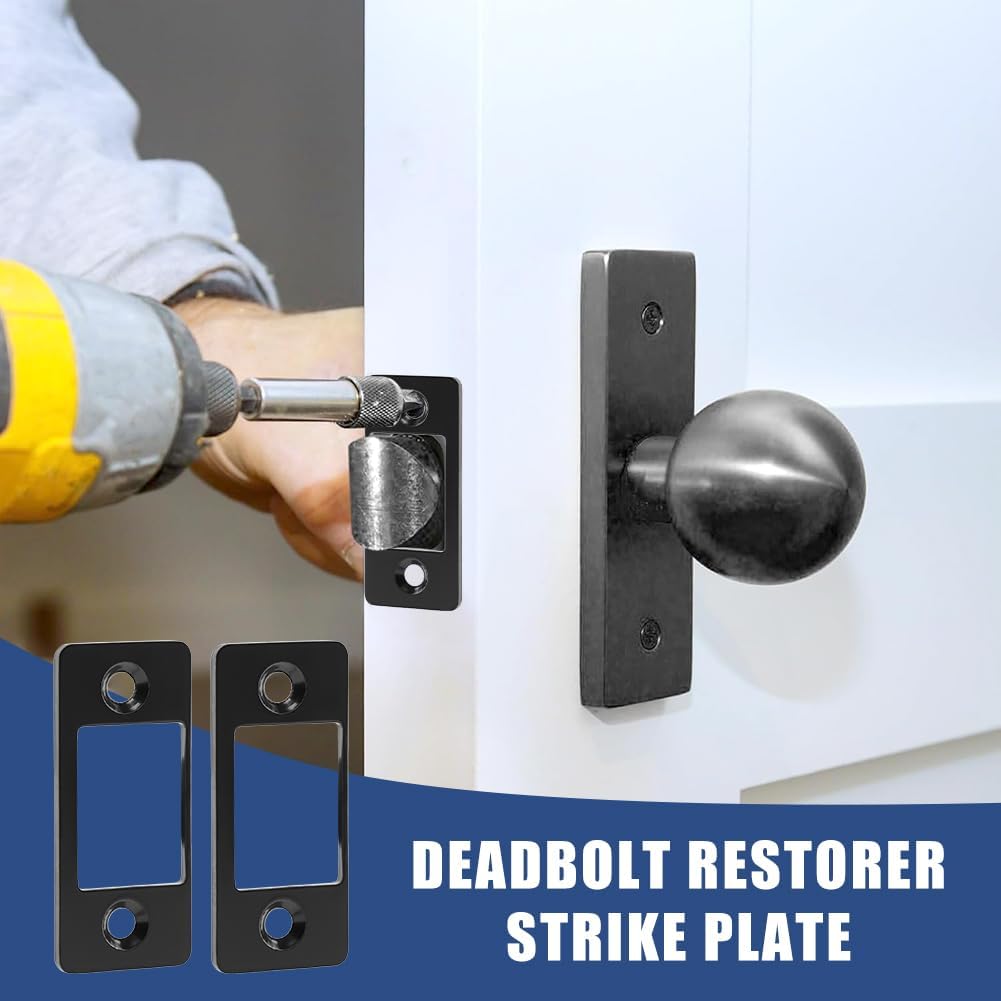 2 Pack Deadbolt RestorerStrike PlatesStainless Steel Latch Rest Home Security Door Repair