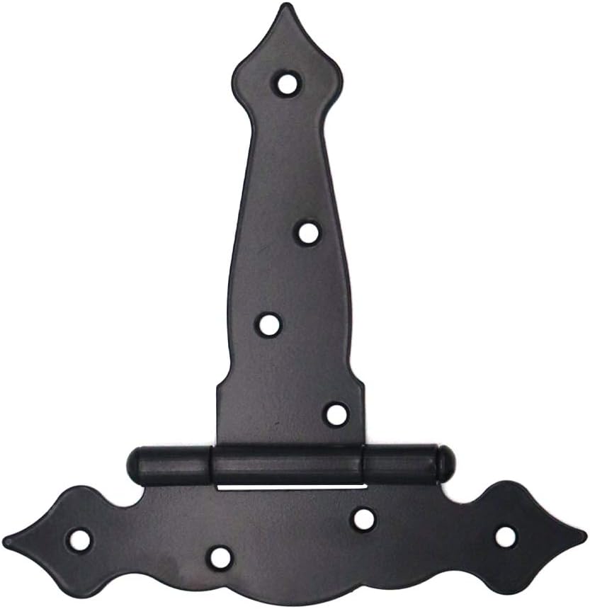 2 Pieces NUZAMAS Heavy Duty T-Strap Shed Hinges and Self-Locking Latch Set