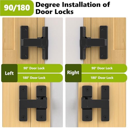 Barn Door Lock 90180 Degree Zinc Alloy