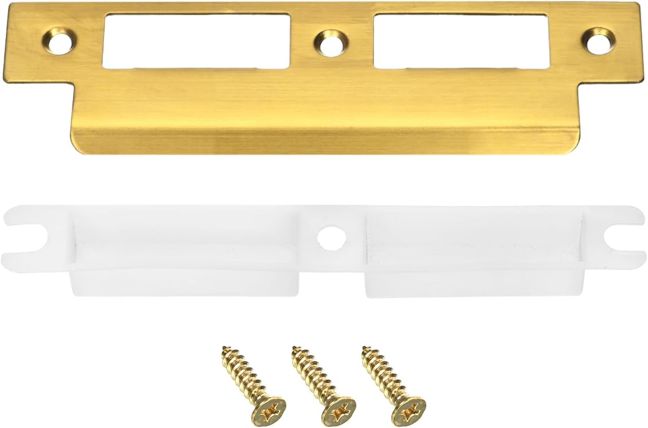 Sturdy Metal Door Strike Plate for Your Door in Gold to Keep Your Home Safe and Sound