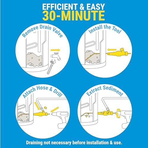 Remove Hard Water Sediment Extend Tank Life - Turbo Tank Cleaner for Gas Electric Water Heaters