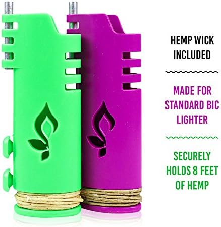 Hemp Wick Lighter by Hemplights 8FT BlackGrey